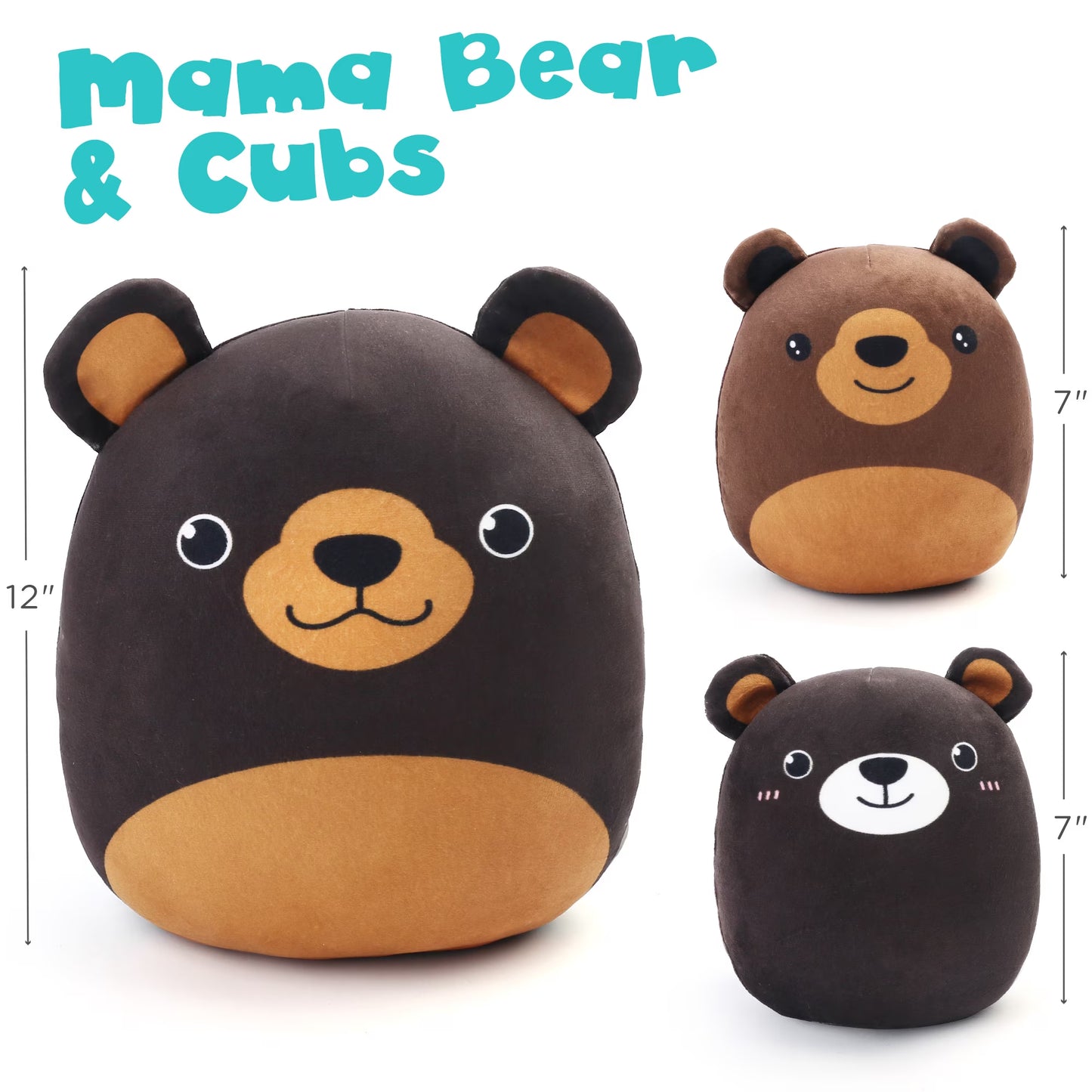 Bear Plush Toy, Squishy Bear Stuffed Animal, Cute Bear Plush Pillow Gift for Kid Boys Girls