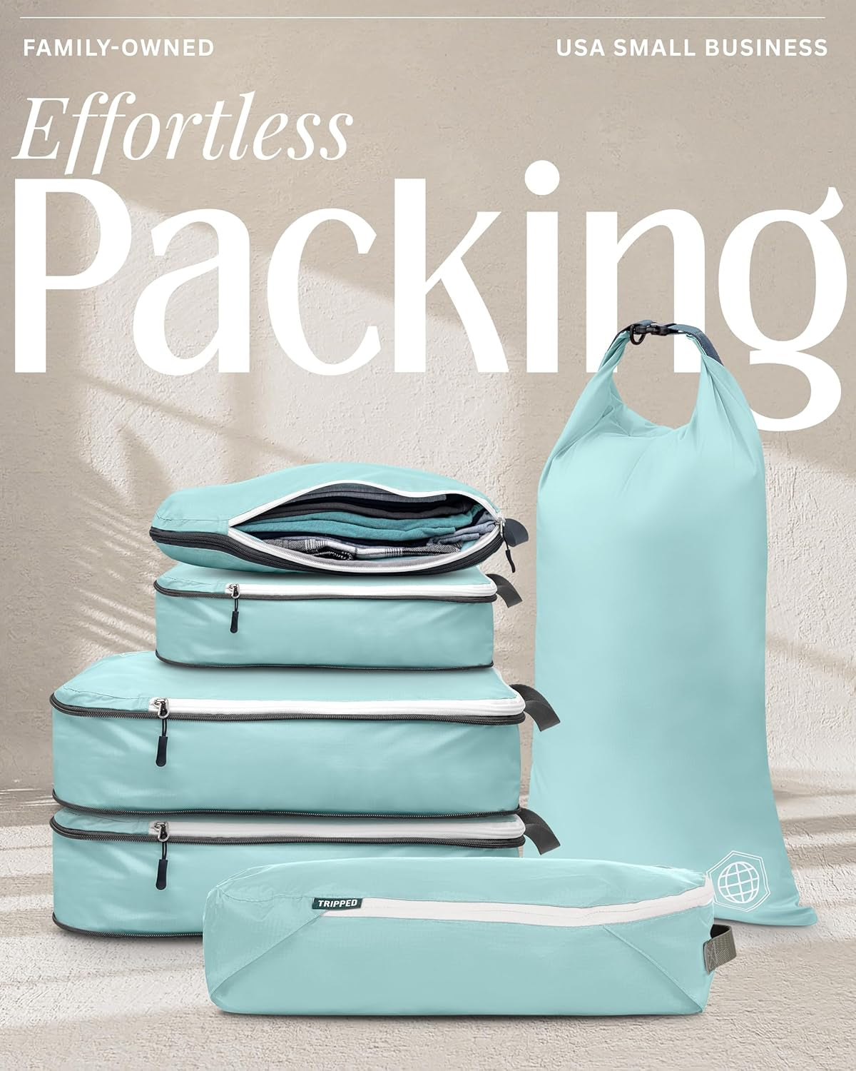 Compression Packing Cubes Set for Travel - Lightweight, Durable Clothes Organizer for Carry-On Luggage and Suitcases by