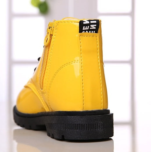 Winter Children Shoes PU Leather Waterproof Martin Boots Kids Snow Boots