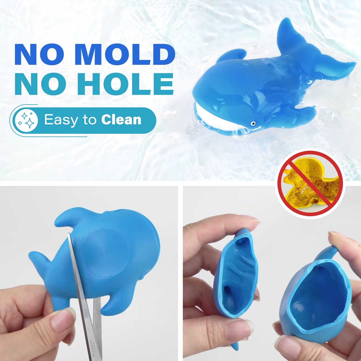 Lotfancy Bath Toy, 8PCS Mold Free Bath Toys for Kids Ages,No Holes Baby Bath Toys for Toddlers, Ocean Sea Animal Bathtub Toys