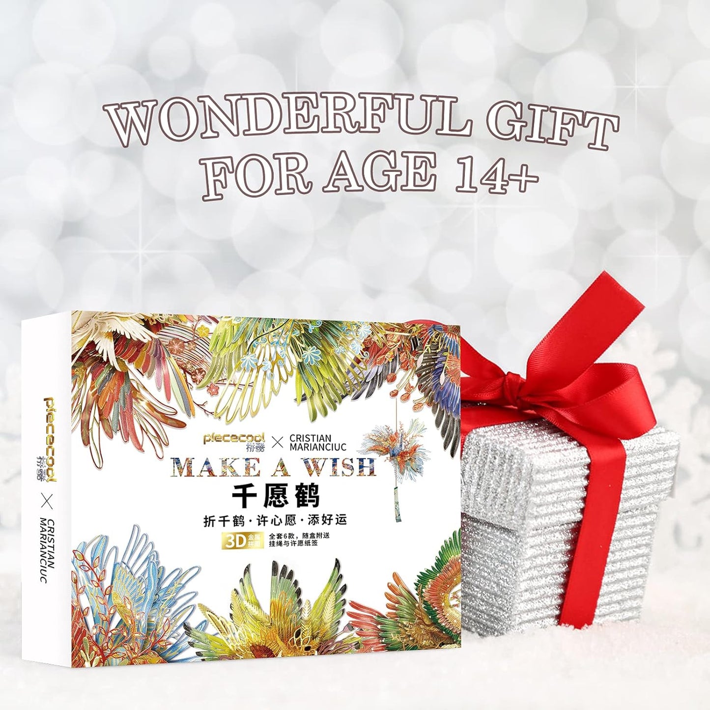 3D Metal Puzzles for Adults, 6Pcs/Set Wish Cranes 3D Metal Model Building Kits, Challenging Brain Teaser 3D Puzzles DIY Assembling Crafts Kit Creative Home Decor.