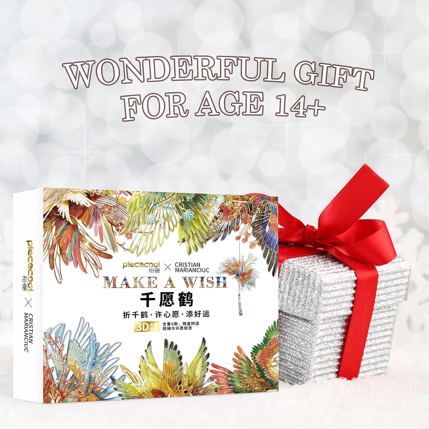 3D Metal Puzzles for Adults, 6Pcs/Set Wish Cranes 3D Metal Model Building Kits, Challenging Brain Teaser 3D Puzzles DIY Assembling Crafts Kit Creative Home Decor.