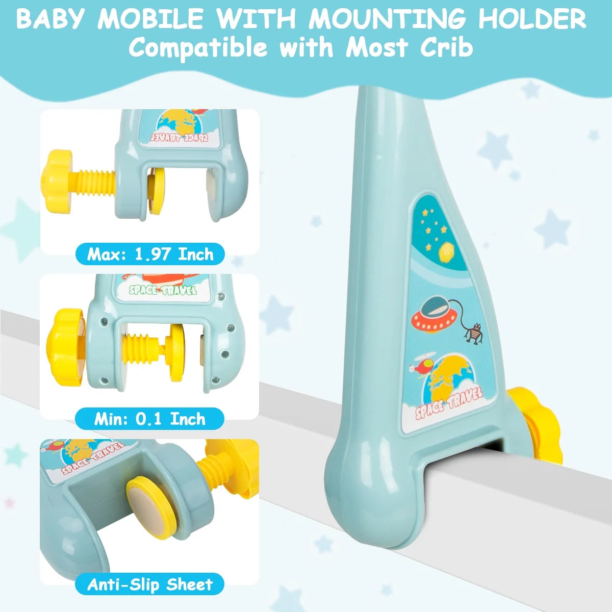 Baby Mobile Toy with Music and Lights, Portable Mobiles for Baby, Musical Mobile