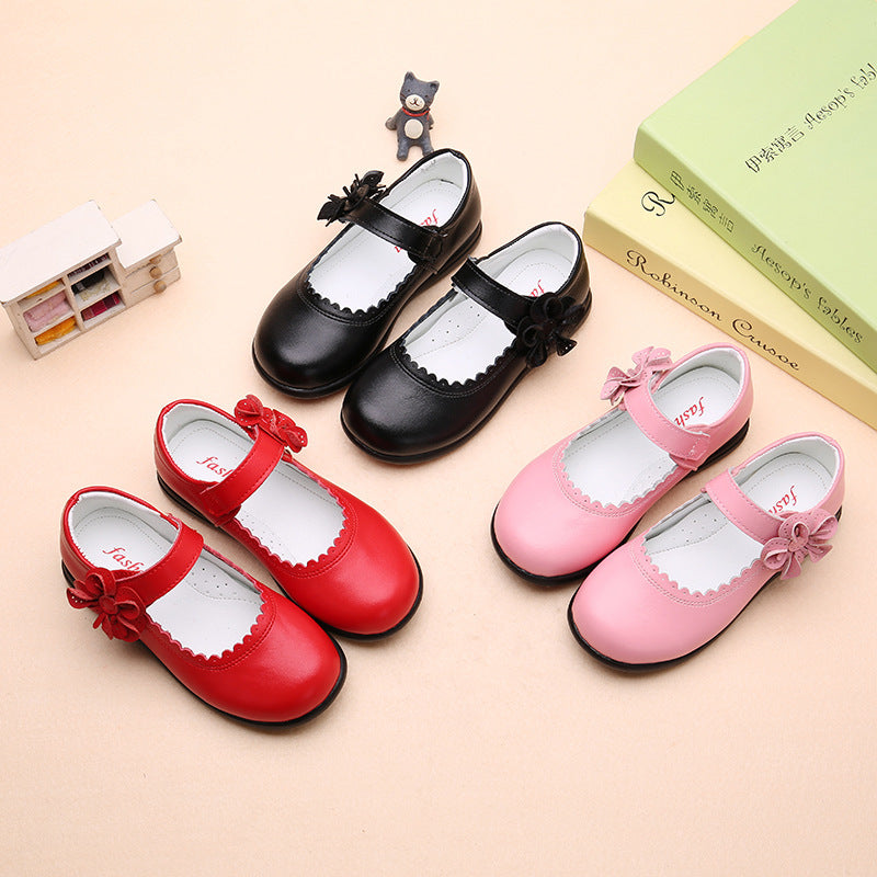 Fashion Big Kids Soft-soled Princess Shoes Black Student Show