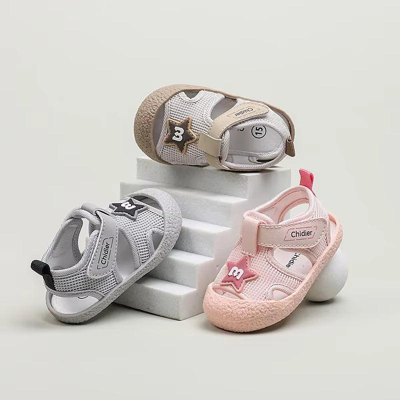 Kids Shoes Baby Boys Girls Summer Sandals Non-Slip Soft Sole Toddler Sandals Breathable Sweat Sandals Sneakers