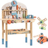 ROBOTIME wooden tool bench Toddlers Kids Pretend Tool Bench Toy Workshop Toys