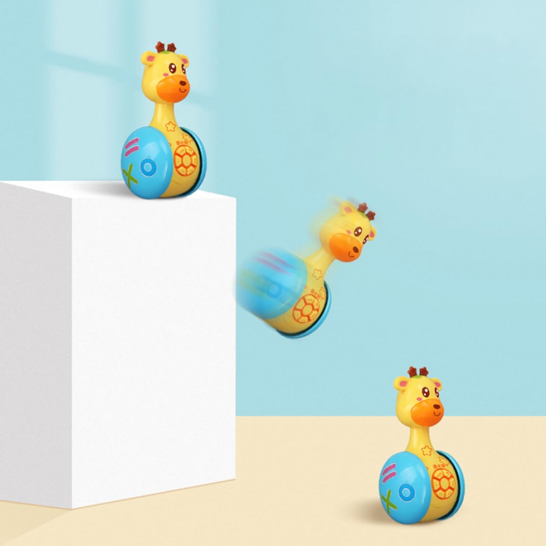 Cartoon Giraffe Tumbler Doll -Poly Baby Toys Cute Rattles Ring Bell Newborns 3-12 Month Early Educational Toy Baby Toys