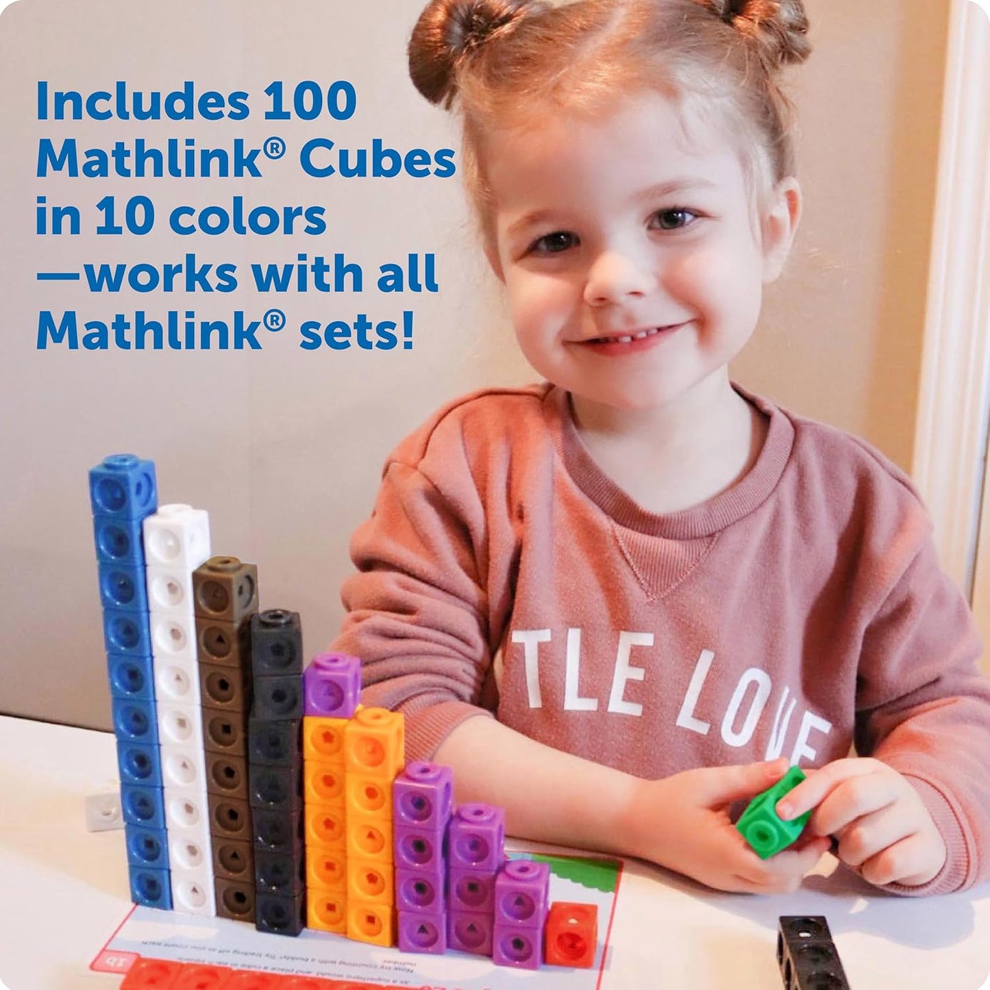 STEM Explorers Mathlink Builders - 100 Pieces, Ages 5+ Kindergarten STEM Activities, Math Activity Set and Games for Kids, Mathlink Cubes Activity Set