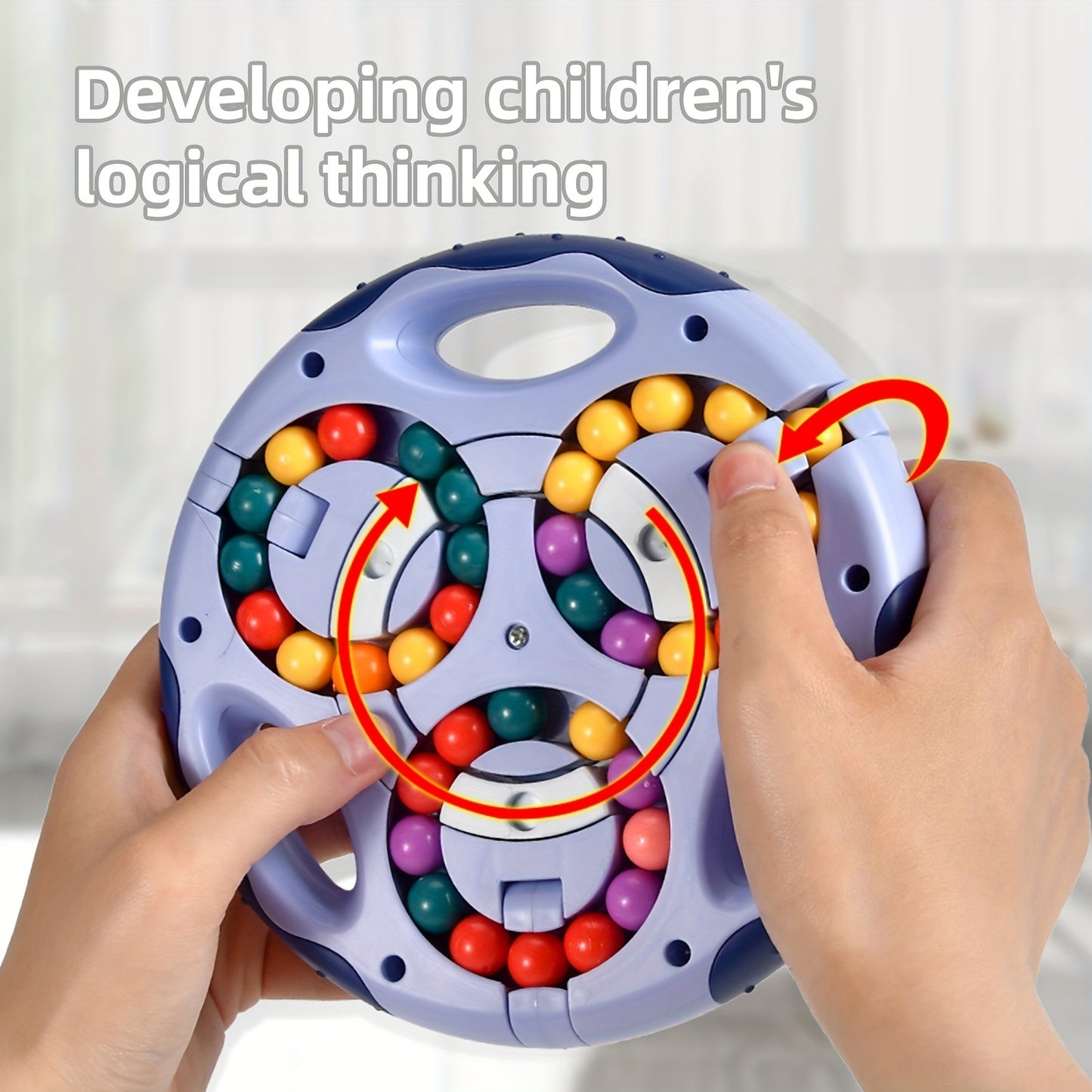 Rotating Magic Bean Cube Magic Bean Cube Toys Portable Double-Sided Ball Rotating Bean 3D Puzzles Education Toy For Kids Double Flip Handheld Puzzle Rings Stress Fidget Spinners Toys