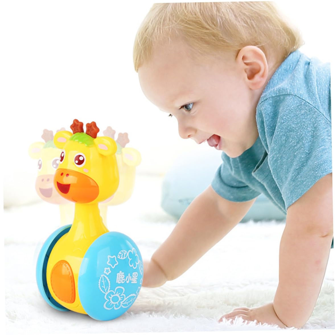 Cartoon Giraffe Tumbler Doll -Poly Baby Toys Cute Rattles Ring Bell Newborns 3-12 Month Early Educational Toy Baby Toys