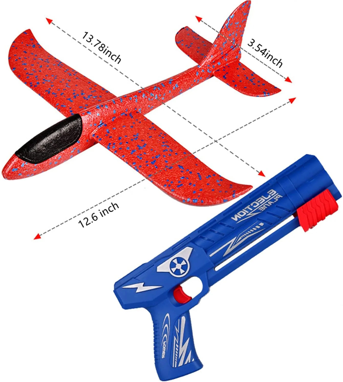 Airplane Launcher Toy for Kids, 3 Pack Outdoor Flying Foam Glider Catapult Planes with Stickers, Throwing Airplane Toys Birthday Gifts for Boys and Girls Ages 4-10