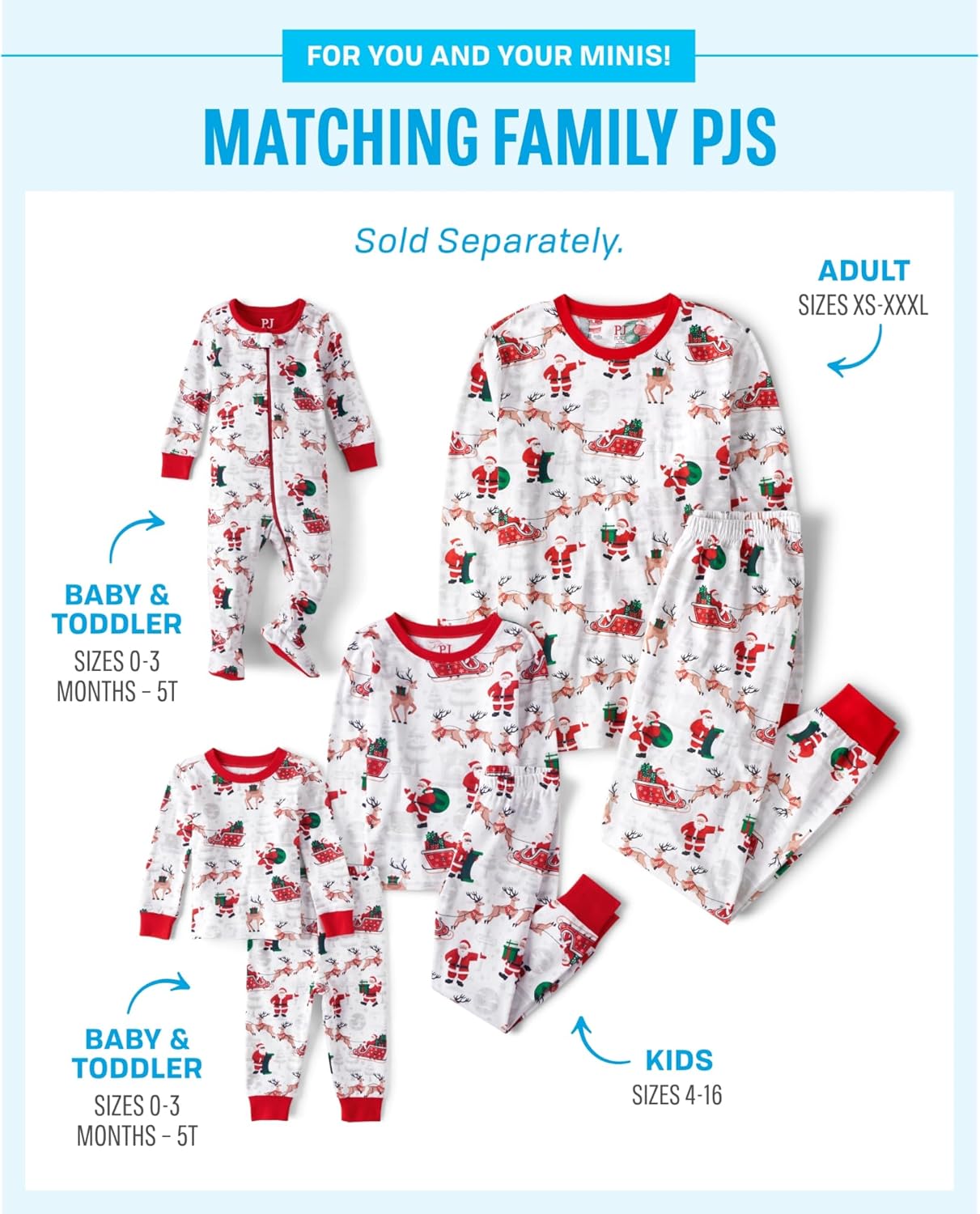Unisex-Baby Family Matching, Christmas and Holiday Pajama Sets, Cotton