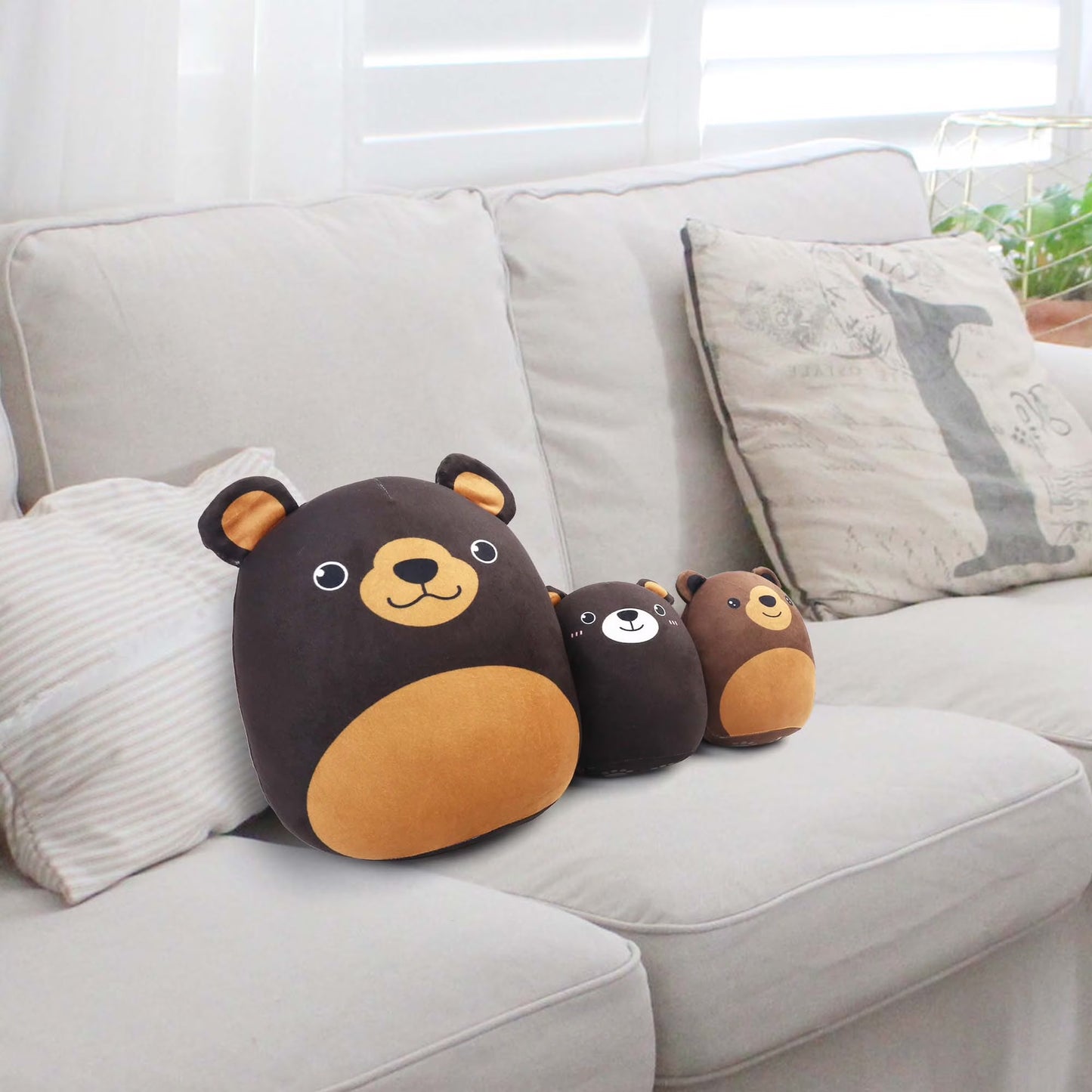 Bear Plush Toy, Squishy Bear Stuffed Animal, Cute Bear Plush Pillow Gift for Kid Boys Girls