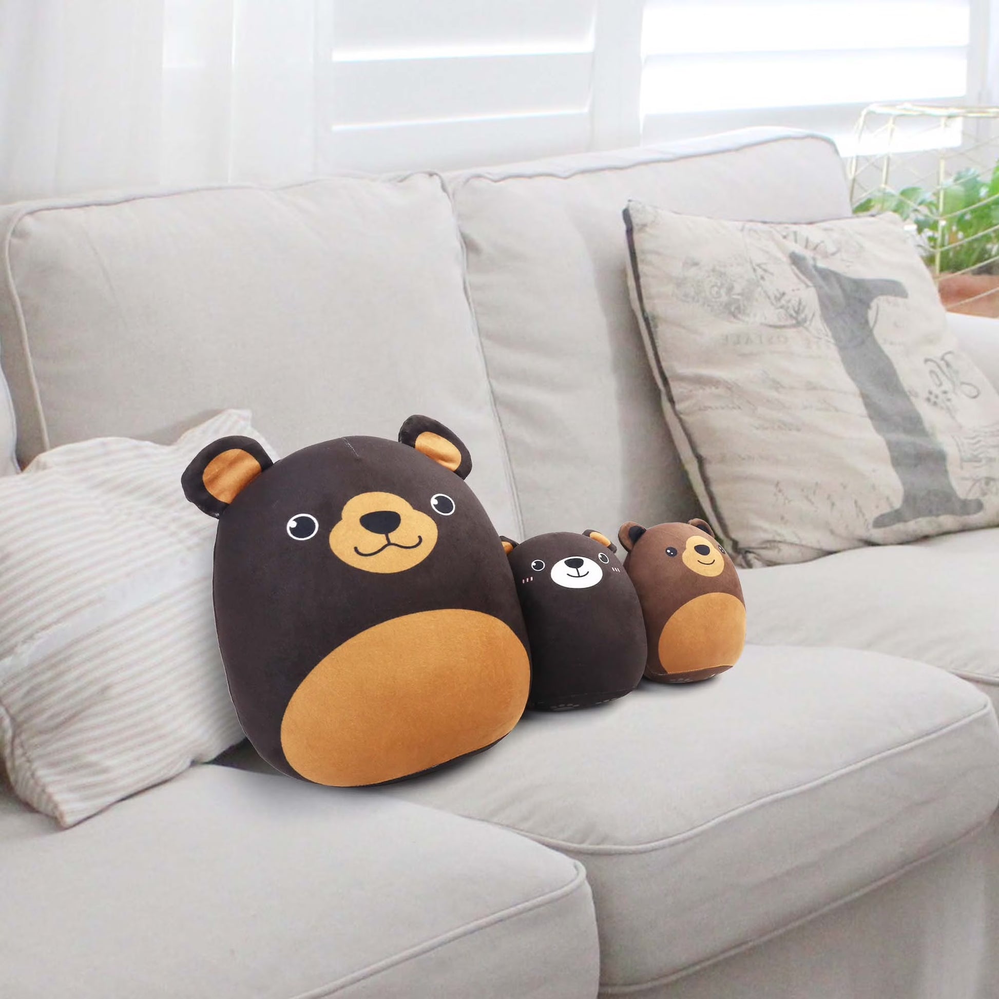 Bear Plush Toy, Squishy Bear Stuffed Animal, Cute Bear Plush Pillow Gift for Kid Boys Girls