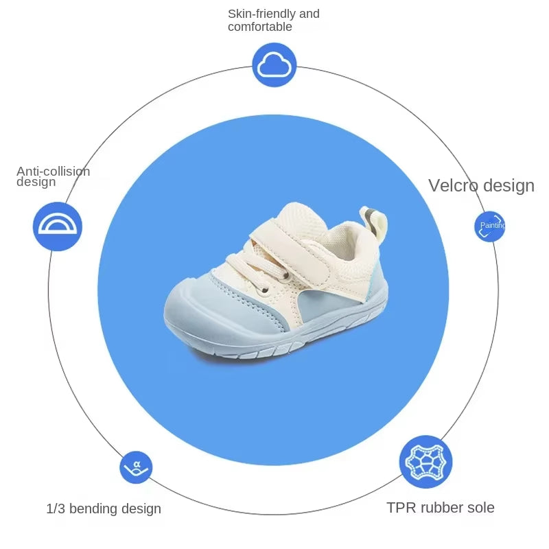Baby Walking Shoes Boy Soft Soles Anti-Skid Children'S Casual Sneaker Shoes Mesh Breathable Baby Shoes Baby Baby Girl Shoes