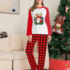 Christmas Parent-Child Clothes Set Long Sleeve T-Shirt Plaid Pants Family Matching Pajamas