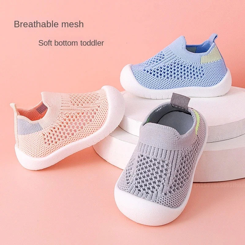 Breathable Mesh Kids Sneakers 2026 Casual Infant Baby Girls Boys Shoes Soft Bottom Comfortable Non-Slip