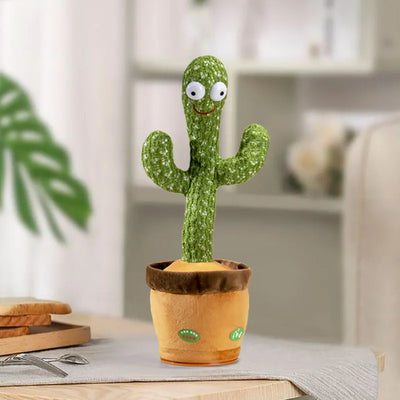 Dancing Cactus Repeat Talking Toy Electronic Plush Toys Can Sing Record Lighten USB