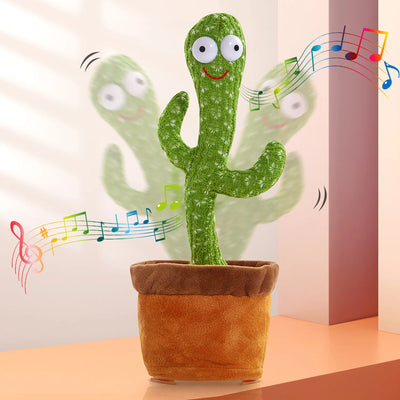 Dancing Cactus Repeat Talking Toy Electronic Plush Toys Can Sing Record Lighten USB