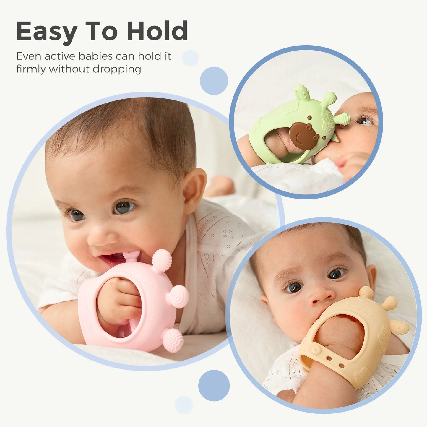 Silicone Baby Teether Diver and Giraffe, Teething Toys for Infant 0-12 Months, Yellow & Blue