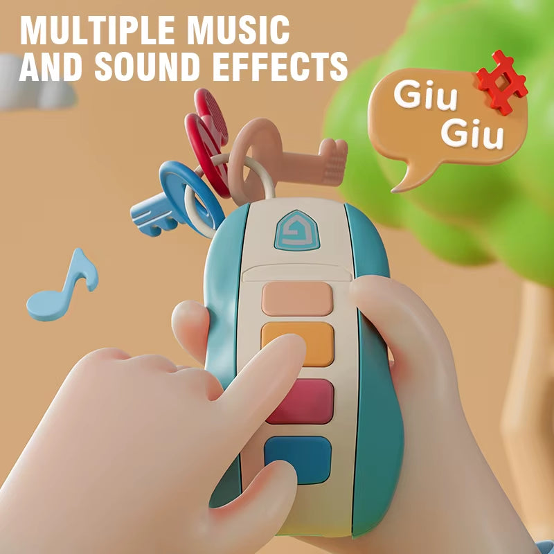 Baby Toys Musical Car Key Vocal Smart Remote Car Voices Pretend Play Educational Toys for Kids Sound Singing Toys Xmas Gifts