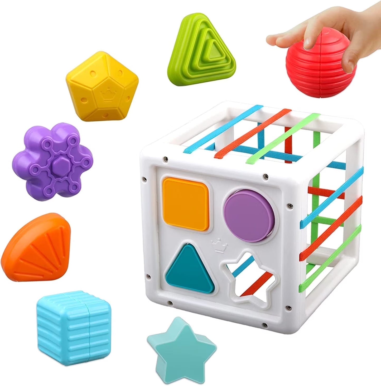 Baby Toys 6-12 Months, Shape Sorter Blocks Toy,Montessori Learning Toys for 1 Year Old Boys Girls Christmas Gifts