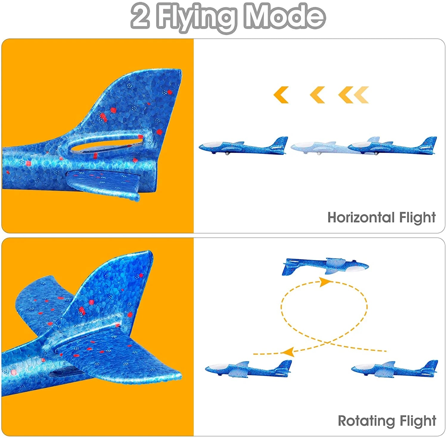 Airplane Launcher Toy for Kids, 3 Pack Outdoor Flying Foam Glider Catapult Planes with Stickers, Throwing Airplane Toys Birthday Gifts for Boys and Girls Ages 4-10