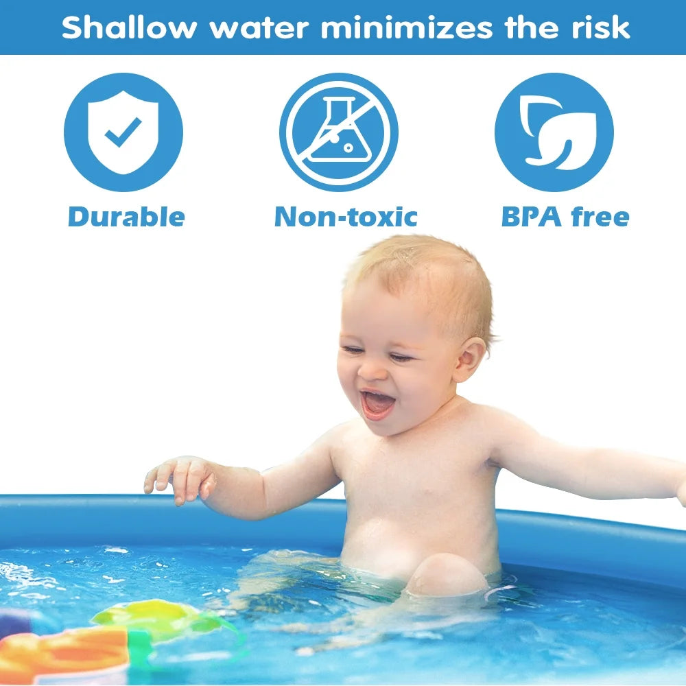 Inflatable Splash Pad Large 67" Kids Sprinkler Pool Octopus outside Toys for Toddler Baby 1-6 Years Old, Blue