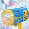 Bubble Gun Rocket 69 Holes Soap Bubbles Machine Gun Shape Automatic Blower With Light Toys For Kids Pomperos