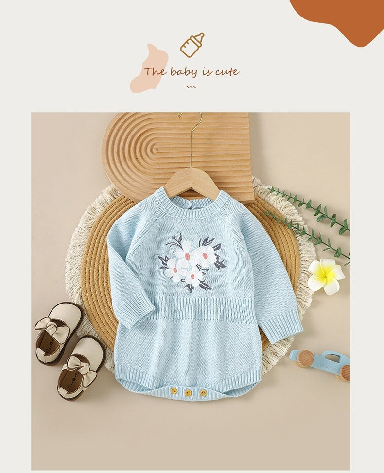 Baby Knitted Spring Western Style Super Cute Jumpsuit