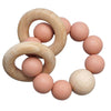 Teething Wood Rattles Toys Baby Nursing Bracelets Silicone Teether.