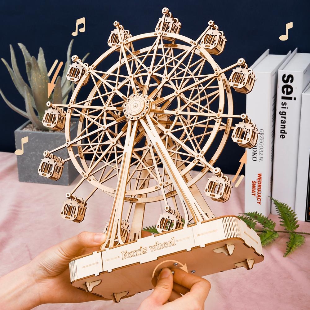 232pcs Rotatable DIY 3D Ferris Wheel Wooden Building Block Kits