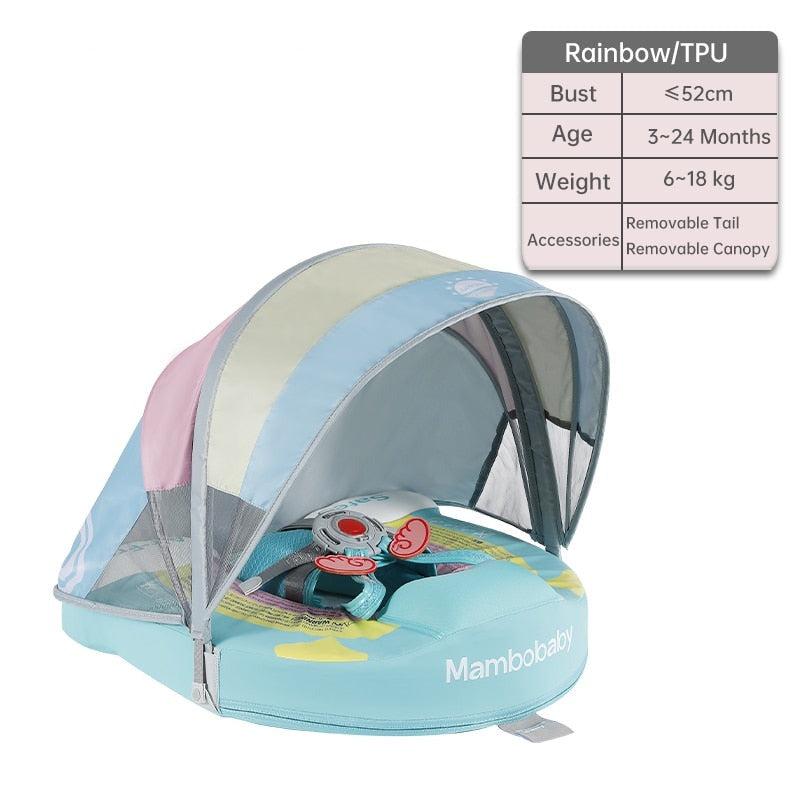 Non-Inflatable Baby Chest Floats with Canopy