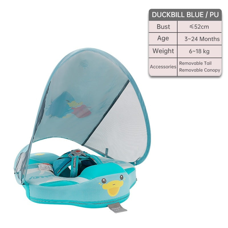 Non-Inflatable Baby Chest Floats with Canopy