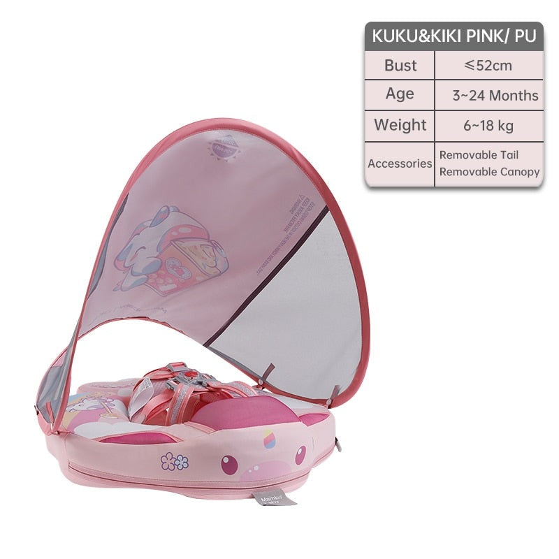 Non-Inflatable Baby Chest Floats with Canopy