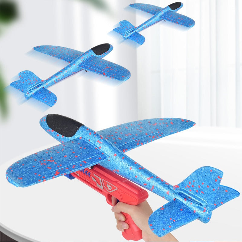 Foam Plane Launcher Airplanes Glider Hand Throw Catapult  Plane Toy