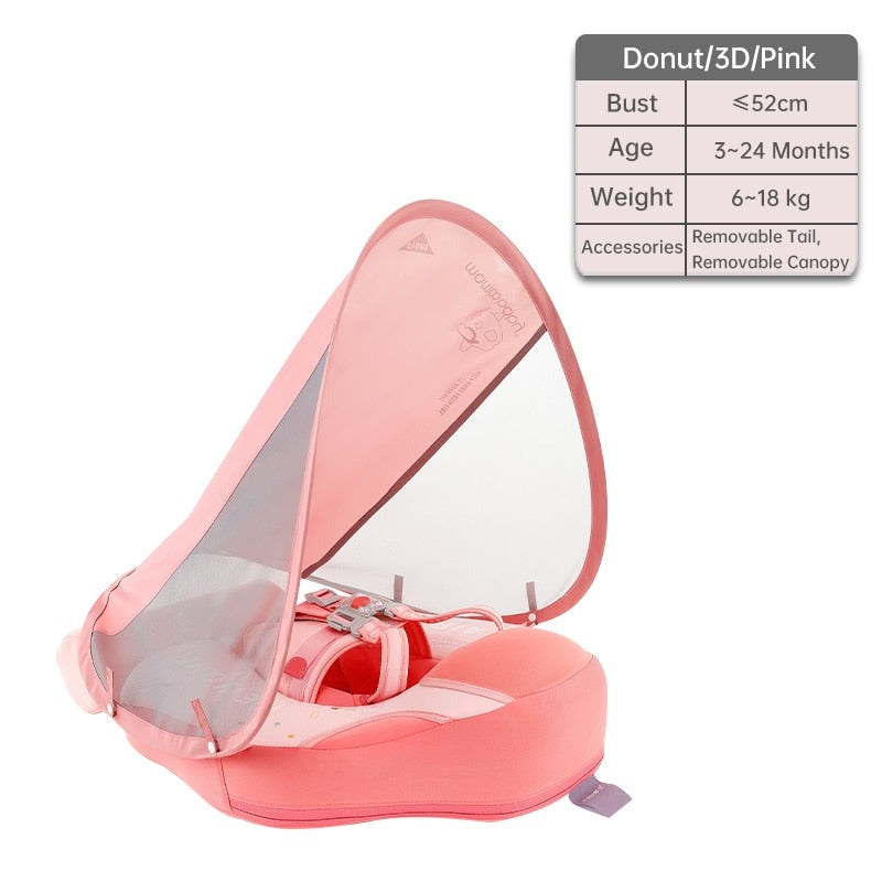 Non-Inflatable Baby Chest Floats with Canopy