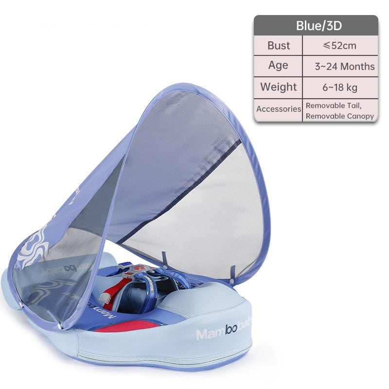 Non-Inflatable Baby Chest Floats with Canopy